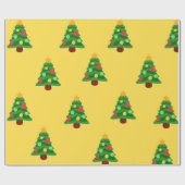 Geel kerstpapier cadeaupapier (Vlak)
