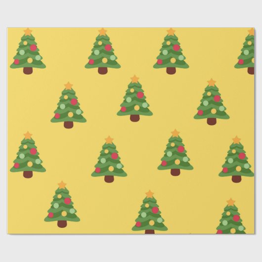 Geel kerstpapier cadeaupapier (Vlak)