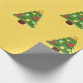 Geel kerstpapier cadeaupapier (Hoek)