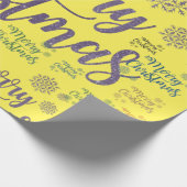 Geel kerstpapier voor fijne kerstwrapping cadeaupapier (Hoek)