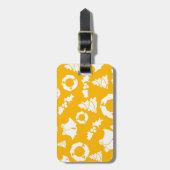 Geel kerstpatroon bagagelabel (Voorkant verticaal)