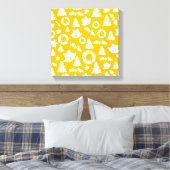 Geel kerstpatroon canvas afdruk (Insitu (Slaapkamer))