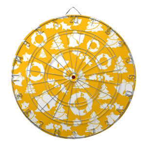 Geel kerstpatroon dartbord