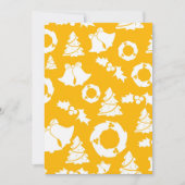 Geel kerstpatroon feestdagenkaart (Voorkant)