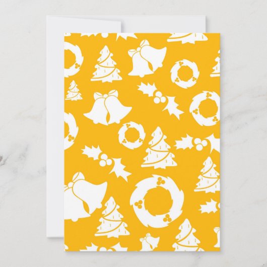 Geel kerstpatroon feestdagenkaart (Voorkant)