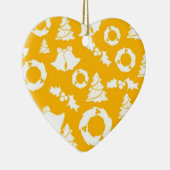 Geel kerstpatroon keramisch ornament (Rechts)