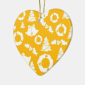 Geel kerstpatroon keramisch ornament (Links)