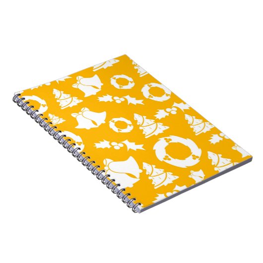 Geel kerstpatroon notitieboek (Rechterzijde)