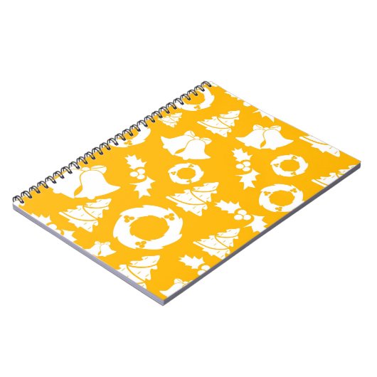 Geel kerstpatroon notitieboek (Linkerzijde)