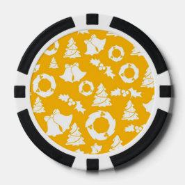 Geel kerstpatroon poker chips