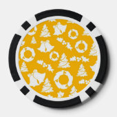 Geel kerstpatroon poker chips (Achterkant)