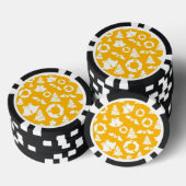 Geel kerstpatroon poker chips (Opstapeling)