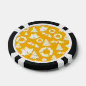 Geel kerstpatroon poker chips (Enkel)