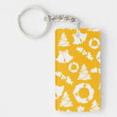 Geel kerstpatroon sleutelhanger (Voorkant)