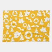 Geel kerstpatroon theedoek (Horizontaal)