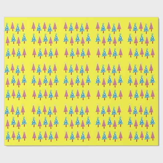 Geel kerstroze blauw papier met blauwe wand (Vlak)