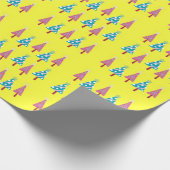 Geel kerstroze blauw papier met blauwe wand (Hoek)