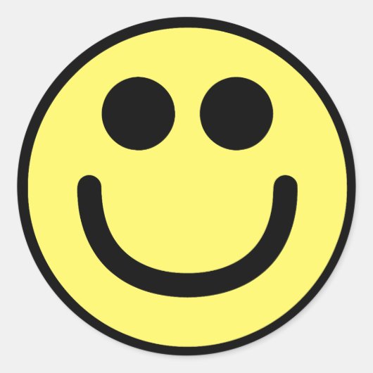 Geel Klassieke gezicht Ronde Sticker (Voorkant)