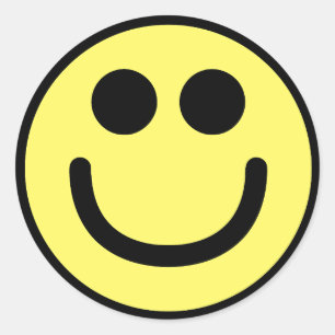 Geel Klassieke gezicht Ronde Sticker