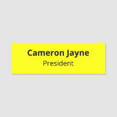 Geel Klassieke Naam Tag Pin of Magnet Professional (Voorkant)