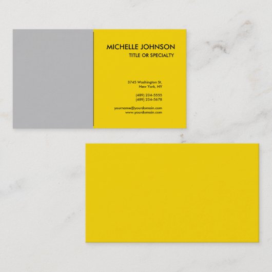 Geel, klein, eenvoudig laagje visitekaartje (Voorkant / Achterkant)
