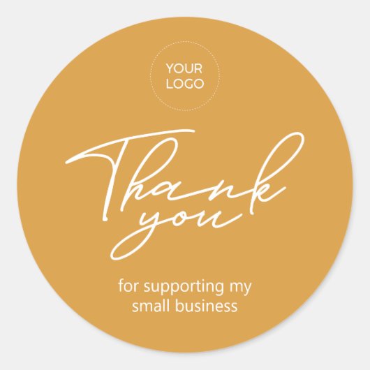 Geel | Kleine bedrijven Hartelijk dank voor de sti Ronde Sticker (Voorkant)