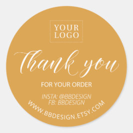 Geel | Kleine bedrijven Hartelijk dank voor de sti Ronde Sticker