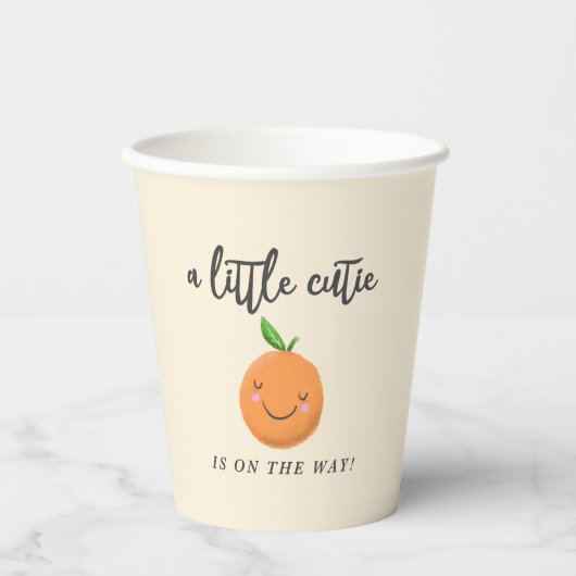 Geel Kleine Cutie Genderneutraal Baby shower Papieren Bekers (Voorkant)