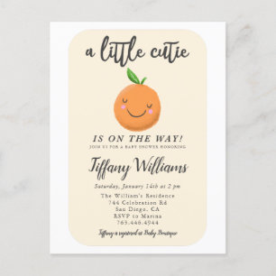 Geel Kleine Cutie Genderneutraal Baby shower Uitnodiging Briefkaart
