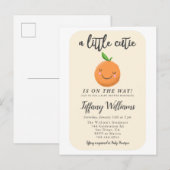 Geel Kleine Cutie Genderneutraal Baby shower Uitnodiging Briefkaart (Voorkant / Achterkant)