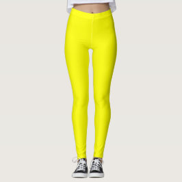 Geel Kleur Effen Vlak Leggings