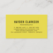 Geel kleurblok Modern Visitekaartje (Achterkant)