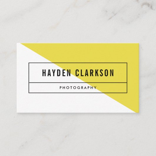 Geel kleurblok Modern Visitekaartje (Voorkant)