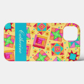 Geel Kleurrijk Patchwork Quiltblok Aangepast Case-Mate iPhone Case (Achterkant (horizontaal))