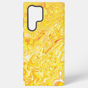 Geel Kleurrijke Abstracte Marmeren Textuur Vloeist Samsung Galaxy Hoesje