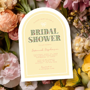 Geel Kleurrijke Bloemen Bruids Douche Uitnodiging