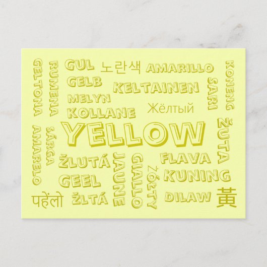 Geel - Kleurtalen op Briefkaarten (Voorkant)