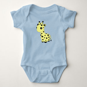 Geel Knuffel Hart Liefde Giraffe Dier Romper