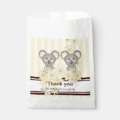 Geel Koala Twin Baby shower / Kinderen Verjaardag Bedankzakje (Voorkant)
