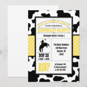 Geel Koeienhuid Cowboy Birthday Kaart (Voorkant / Achterkant)