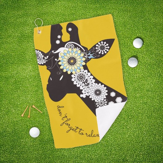 Geel Koel Funky Paisley Giraffe Inspirerend Golfhanddoek