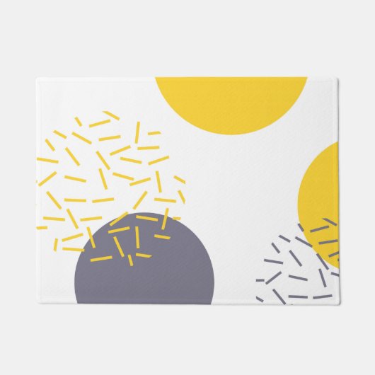 Geel, koel, modern, trendy geometrische kunst deurmat (Voorkant)