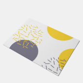 Geel, koel, modern, trendy geometrische kunst deurmat (Schuin)