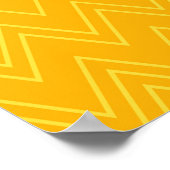 Geel, koel, trendy, modern, urbane zigzagpatroon poster (Hoek)