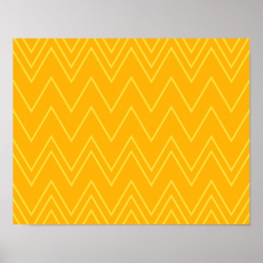 Geel, koel, trendy, modern, urbane zigzagpatroon poster (Voorkant)