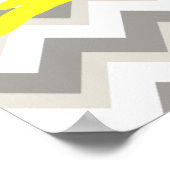 Geel konijn Silhouette op Chevron Stripes Poster (Hoek)