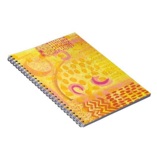 Geel Koraal Abstract Schilderij Notitieboek (Rechterzijde)
