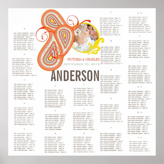 Geel koraal Aqua Mint Foto Weddenschap Grafiek Poster (Voorkant)