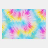 Geel koraal Aqua Tie Dye Inpakpapier Vel (Voorkant 3)