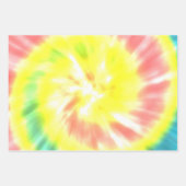 Geel koraal Aqua Tie Dye Inpakpapier Vel (Voorkant)